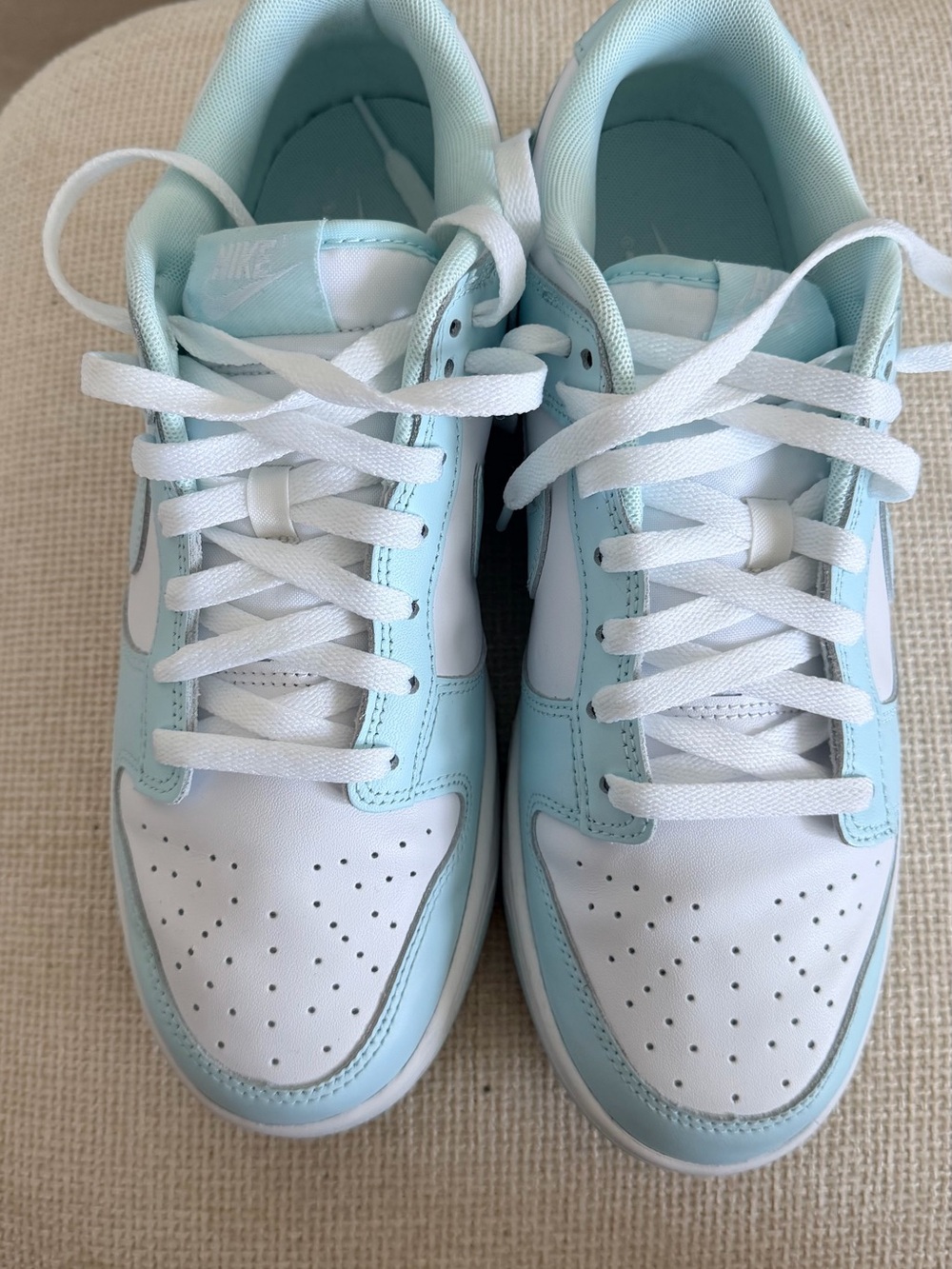 Nike Mens Dunk Sneakers in Light Blue and White